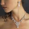 Silver Clear Kim Kardashian's Inspired CZ Crystal Bridal Wedding Jewelry Set 1538