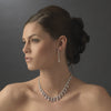 Silver Clear Bridal Wedding Necklace 2404