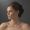 Silver Clear Bridal Wedding Necklace 2404