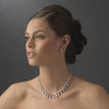 Silver Clear Bridal Wedding Necklace 2404