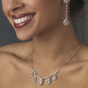 Shimmering Silver Clear CZ Bridal Wedding Necklace N 2647