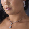 Bridal Wedding Necklace Earring Set N 2724 E 3091 Silver Clear