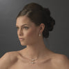 Bridal Wedding Necklace Earring Set NE 8359 Silver White
