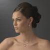 Bridal Wedding Necklace Earring Set NE 8359 Silver White