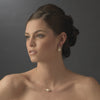 Pearl Bridal Wedding Necklace Earring Set NE 8369 Brown