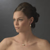 Pearl Bridal Wedding Necklace Earring Set NE 8369 Brown