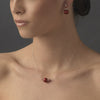 Pearl Bridal Wedding Necklace Earring Set NE 8369 Red