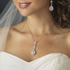 Fabulous Silver Clear CZ Bridal Wedding Necklace 8623