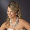 Silver White Bridal Wedding Necklace Earring Set 12508