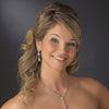 Silver Clear Cubic Zirconia Bridal Wedding Necklace Earring Set 1276