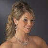 Silver CZ Bridal Wedding Necklace & Earring Set 1284