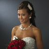 Beautiful Crystal, Porcelain & Pearl Bridal Wedding Jewelry Set NE 1015