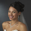 Fabulous Silver Clear Rhinestone Bridal Wedding Necklace & Earring Set 1021