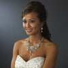 Elegant Vintage Crystal Collar Statement Bridal Wedding Jewelry Set NE 1025