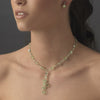 Bridal Wedding Necklace Earring Set 1041 Peridot