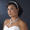 Silver Pearl Caterpillar Bridal Wedding Jewelry Set 1042