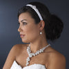 Silver Pearl Caterpillar Bridal Wedding Jewelry Set 1042