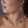 Bridal Wedding Necklace Earring Set 1043 Light Rose