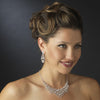 Silver Clear Statement Bridal Wedding Jewelry Set 71338