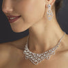 Silver Clear Statement Bridal Wedding Jewelry Set 71338