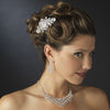 Silver Clear Statement Bridal Wedding Jewelry Set 71338