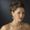 Silver Clear Statement Bridal Wedding Jewelry Set 71338