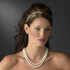 Bridal Wedding Necklace Earring Set 10769 Silver White