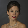 Silver Clear Cubic Zirconia Bridal Wedding Necklace Earring Set 1280