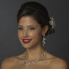 Silver CZ Bridal Wedding Necklace & Earring Set 1284