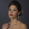Silver CZ Bridal Wedding Necklace & Earring Set 1284