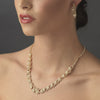 Bridal Wedding Necklace Earring Set NE 150 Gold Ivory