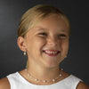 Ivory Pearl Illusion Bridal Wedding Necklace Earring Set 207 Silver