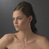 * Gorgeous Silver Blue Crystal Bridal Wedding Necklace & Earring Set 315