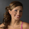 Beautiful Silver and Tan Crystal Bridal Wedding Jewelry Set NE 342