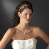 Bridal Wedding Necklace Earring Set 409 Silver White