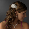 Bridal Wedding Hair Barrette 5100 Silver Clear