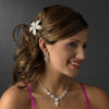 Silver Pearl Flower Bridal Wedding Elastic 8298