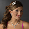 * Silver Floral Bridal Wedding Headband HP 8260