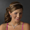 Wavy Dark Red Stone Bridal Wedding Tiara HP 6008