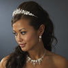 Porcelain Flower Accented Bridal Wedding Tiara HP 4429 Silver
