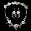 Stunning Silver Clear Swarovski Crystal Jewelry 6522 & Bridal Wedding Headband 7820 Set