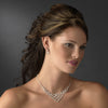 Statement Bridal Wedding Necklace Earring Set 70918 Silver Clear