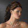 Bridal Wedding Necklace Earring Set 71580 Silver Clear