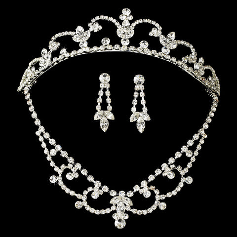 Swarovski Crystal Jewelry 7200 & Bridal Wedding Tiara Set 7098