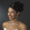 Glamorous Silver White Pearl Bridal Wedding Jewelry Set NE 7211