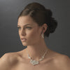 Glamorous Silver White Pearl Bridal Wedding Jewelry Set NE 7211