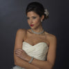 Antique Silver Ivory/White Pearl Coil Bridal Wedding Jewelry Set 723
