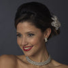 Antique Silver Ivory/White Pearl Coil Bridal Wedding Jewelry Set 723
