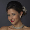 Antique Silver Ivory/White Pearl Coil Bridal Wedding Jewelry Set 723