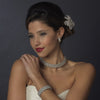 Antique Silver Ivory/White Pearl Coil Bridal Wedding Jewelry Set 723